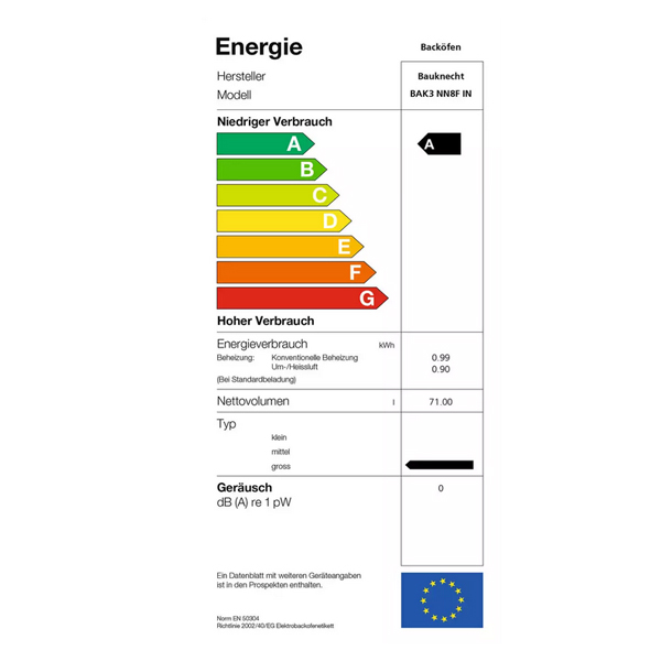 Forno ventilato da incasso Inox 71L BAK3 NN8F IN originale Bauknecht -  Centoducati